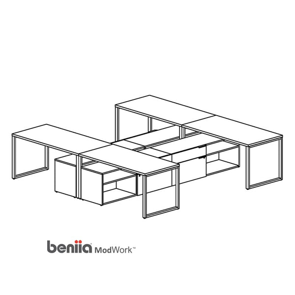 ModWorks  -  Four Person Collaborative Workspace - Beniia Wholesale