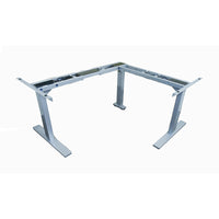beniia office furniture YUP height adjustable table, 3 leg corner table, silver color, no top surface, ergonomic adjustable table desk in silver, chicagoofficechair.com